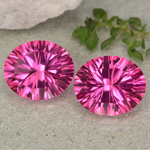 Dark Pink Mystic Topaz Gem - 5.3ct Oval Concave Cut (ID: 483057)