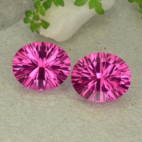 Hot Pink Mystic Topaz Gem - 5.5ct Oval Concave Cut (ID: 483058)