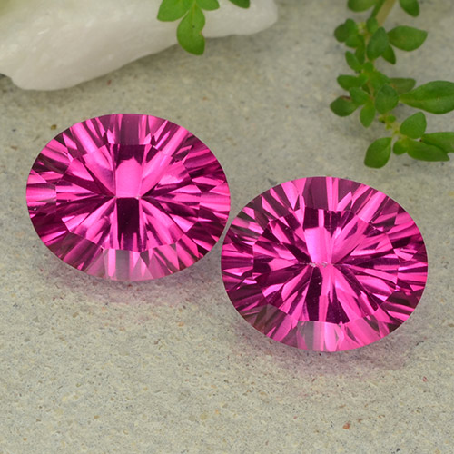 Dark Pink Mystic Topaz Gem - 5.4ct Oval Concave Cut (ID: 483059)