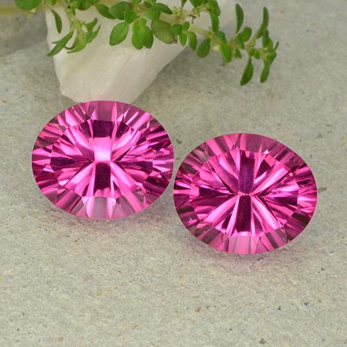 Hot Pink Mystic Topaz Gem - 5.4ct Oval Concave Cut (ID: 483060)