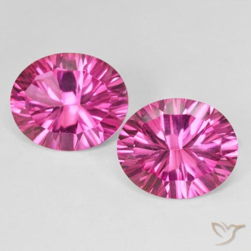 10.74 ct Pink Mystic Topaz, 12.1 x 10.1 mm Oval Concave Cut From Brazil, Photo A