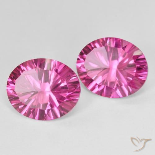 10.74 ctw Pink Mystic Topaz Stones, Natural Mystic Topaz in Oval Concave Cut Shape for Sale