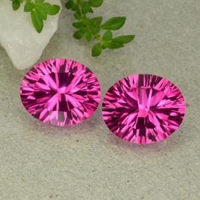 Deep Magenta Mystic Topaz Gem - 5.4ct Oval Concave Cut (ID: 483063)