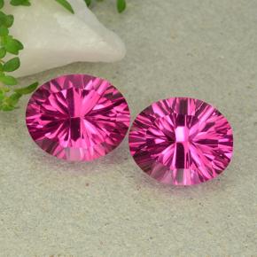 Magenta intenso Topacio Místico Gema - 5.5ct Corte Cóncavo y Óvalo (ID: 483064)