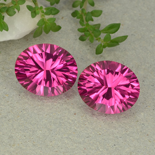 Rosa oscuro Topacio Místico Gema - 5.5ct Corte Cóncavo y Óvalo (ID: 483065)
