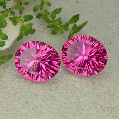 10.01 ctw Pink Mystic Topaz Stones, Natural Mystic Topaz in Oval Concave Cut Shape for Sale