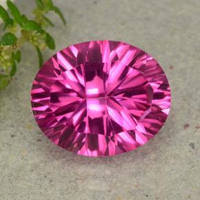 Magenta intenso Topacio Místico Gema - 5.3ct Corte Cóncavo y Óvalo (ID: 483074)