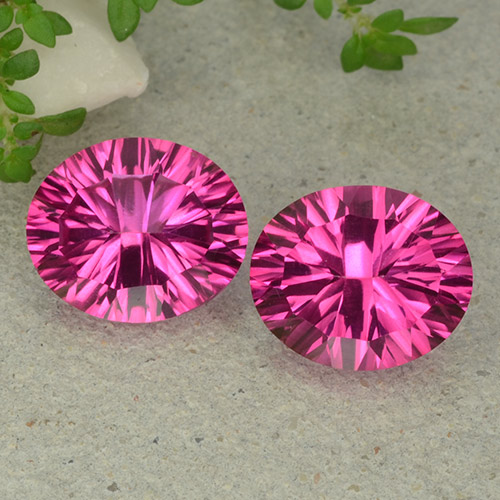 Hot Pink Mystic Topaz Gem - 5.3ct Oval Concave Cut (ID: 483080)