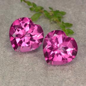 Deep Magenta Topazio mistico Gem - 5.3ct Cuore sfaccettato (ID: 484626)