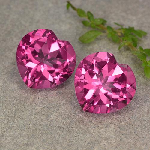 Dark Pink Topazio mistico Gem - 5.3ct Cuore sfaccettato (ID: 484628)