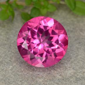 Dark Pink Мистический Топаз Камень - 3.9ct Круглая Фасетная Огранка (ID: 487418)