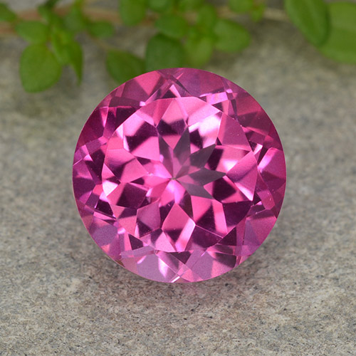 Dark Pink Mystic Topaz Gem - 4.6ct Round Facet (ID: 487426)