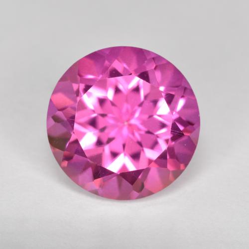 Dark Pink Mystic Topaz Gem - 4.9ct Round Facet (ID: 487430)