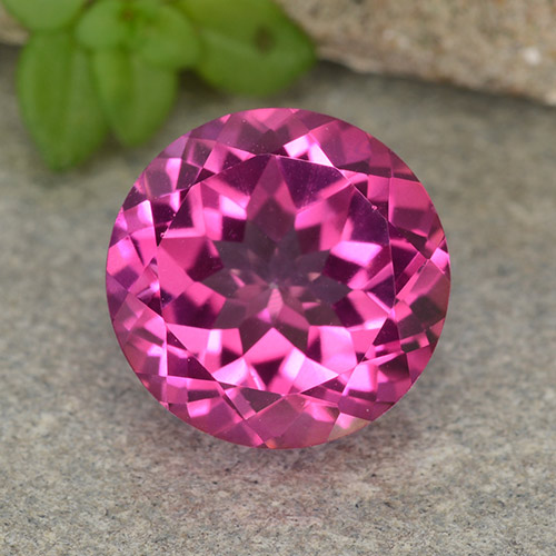Deep Magenta Mystic Topaz Gem - 4.6ct Round Facet (ID: 487438)