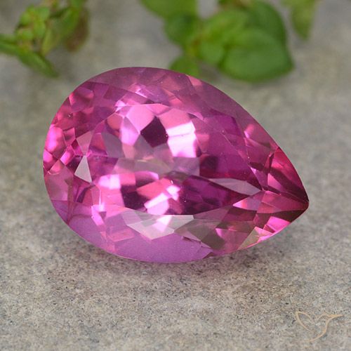 Topazio mistico Sfaccettatura a pera da 7,04 ct dal Brasile, dimensione 14,1 x 10,1mm, purezza VVS-VS, pietra preziosa naturale Rivestito, Topazio mistico 1pc in colore Rosa hot, durezza Mohs di 8 - 8 adatto per gioielli da indossare ogni giorno, Photo A