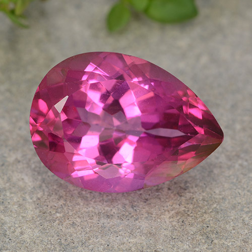 14,1 x 10,1mm Topazio mistico rosa Sfaccettatura a pera dal Brasile, peso di 7,02 ct, pietra preziosa naturale Rivestito in purezza VVS-VS, Topazio mistico 1pz - il colore è Rosa medio-scuro, durezza Mohs di 8 - 8 adatto per gioielli da indossare ogni giorno, Photo A