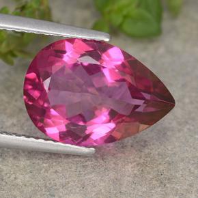 Magenta intenso Topacio Místico Gema - 5.9ct Corte en forma de pera (ID: 487509)