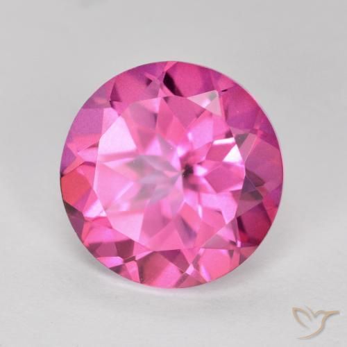 4.05 ct Pink Mystic Topaz Stone, Natural Mystic Topaz in Round Facet Shape for Sale