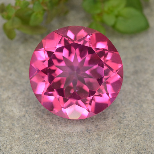 Deep Magenta Mystic Topaz Gem - 3.9ct Round Facet (ID: 487526)