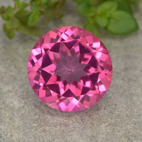 Topaze Mystique Rose foncé Tour 4,06 ct du Brésil, Dimension 9,8mm, Pierre gemme naturelle Recouvert, pureté vvs-vs, 1 pièce Topaze Mystique round facet, dureté de Mohs de 8 convient aux bijoux de tous les jours, pierre de sagesse, Photo A