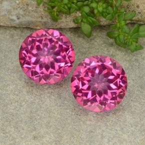 Magenta intenso Topacio Místico Gema - 4.4ct Faceta Redonda (ID: 487671)