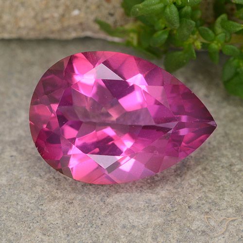 6.03 ct Pink Mystic Topaz, 14.2 x 10 mm Pear Cut From Brazil, Photo A