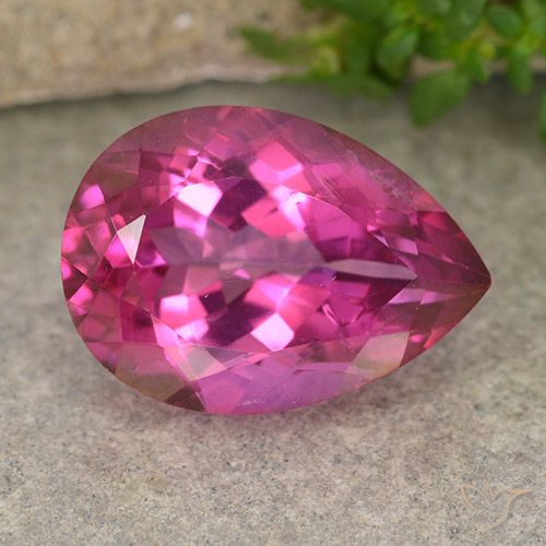 6.8 ct Pink Mystic Topaz, 14.1 x 10.1 mm Pear Cut From Brazil, Photo A