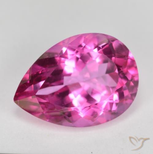 14,1 x 10,1mm Topazio mistico rosa Sfaccettatura a pera dal Brasile, peso di 7 ct, pietra preziosa naturale Rivestito in purezza VVS-VS, Topazio mistico 1pz - il colore è Rosa hot, durezza Mohs di 8 - 8 adatto per gioielli da indossare ogni giorno, Photo A