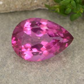 Dark Pink Mystik Topas Edelstein - 5.9ct Birnen Schliff (ID: 487821)