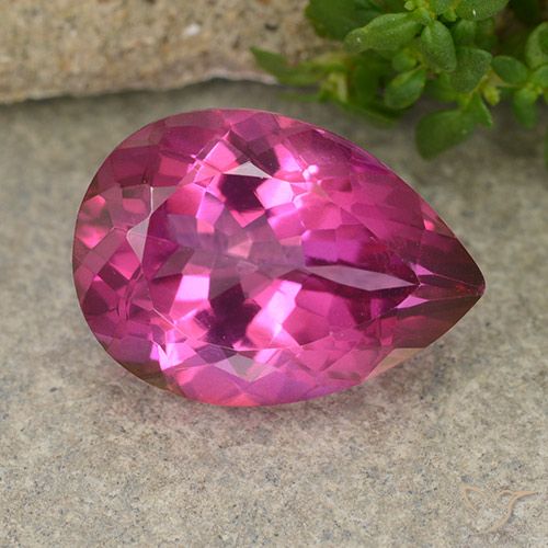 6.66 ct Pink Mystic Topaz, 14.1 x 10.1 mm Pear Cut From Brazil, Photo A