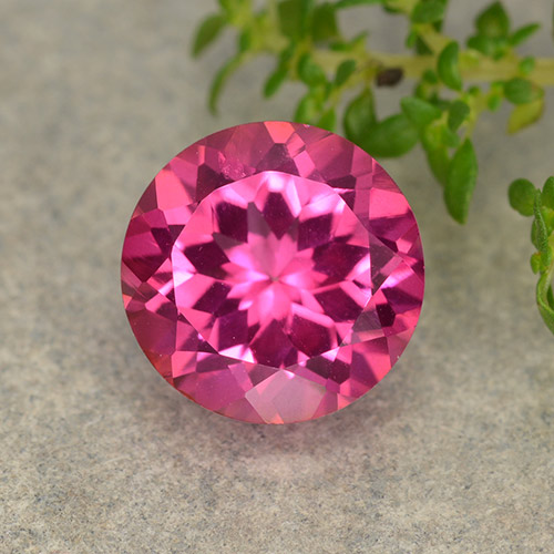 Deep Magenta Mystic Topaz Gem - 4.3ct Round Facet (ID: 487897)