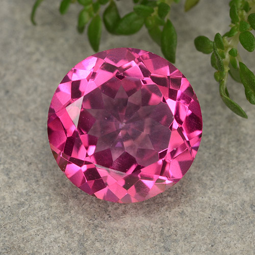 Deep Magenta Mystic Topaz Gem - 4.2ct Round Facet (ID: 487903)
