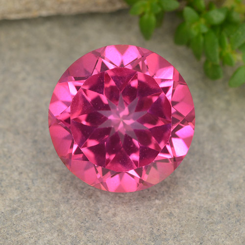 Deep Magenta Mystic Topaz Gem - 4.3ct Round Facet (ID: 487973)