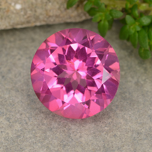 Magenta intenso Topacio Místico Gema - 4.1ct Faceta Redonda (ID: 487975)