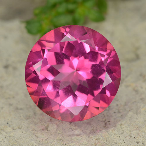 Deep Magenta Mystic Topaz Gem - 4.1ct Round Facet (ID: 488051)