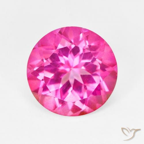 Topazio mistico 10,1mm rosa Sfaccettatura rotonda dal Brasile, peso di 4,43 ct, gemma naturale Rivestito in purezza VVS-VS, 1 pezzo Topazio mistico - Colore: Magenta intenso, durezza Mohs di 8 - 8 adatto per gioielli da indossare ogni giorno, Photo A