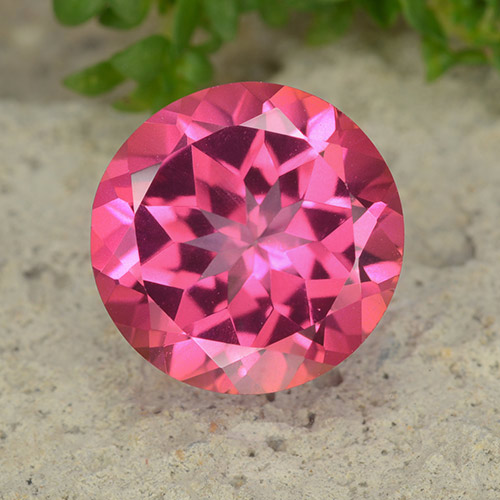 Dark Pink Mystic Topaz Gem - 3.8ct Round Facet (ID: 488056)