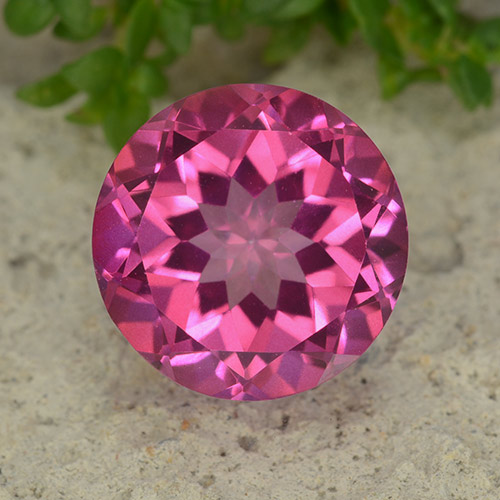 Deep Magenta Mystic Topaz Gem - 4.4ct Round Facet (ID: 488058)
