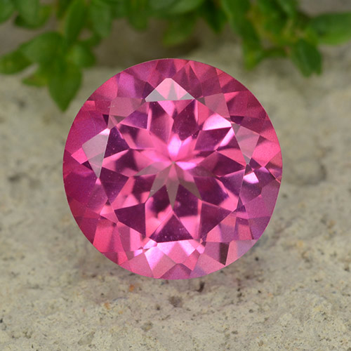 Dark Pink Mystic Topaz Gem - 4.2ct Round Facet (ID: 488062)