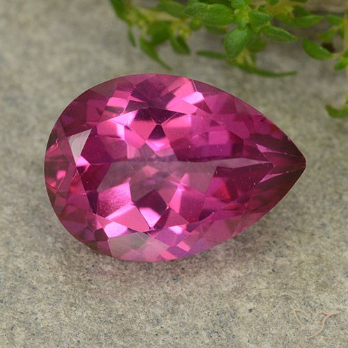 6.44 ct Pink Mystic Topaz, 14.1 x 10.1 mm Pear Cut From Brazil, Photo A