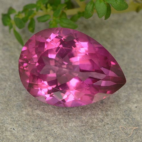 6.98 ct Pink Mystic Topaz, 14.1 x 10.1 mm Pear Cut From Brazil, Photo A