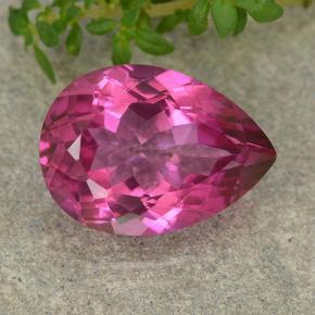 Deep Magenta Mystik Topas Edelstein - 6.8ct Birnen Schliff (ID: 488180)