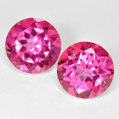Hot Pink Mystic Topaz Gem - 4.3ct Round Facet (ID: 488243)