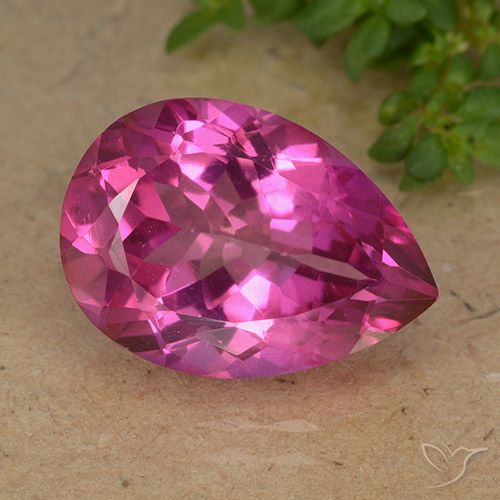 Topazio mistico 14,1 x 10,1mm rosa Sfaccettatura a pera dal Brasile, peso di 6,42 ct, gemma naturale Rivestito in purezza VVS-VS, 1 pezzo Topazio mistico - Colore: Rosa hot, durezza Mohs di 8 - 8 adatto per gioielli da indossare ogni giorno, Photo A