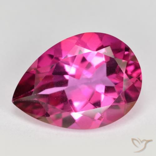 5.96 ct Pink Mystic Topaz, 14 x 10 mm Pear Cut From Brazil, Photo A