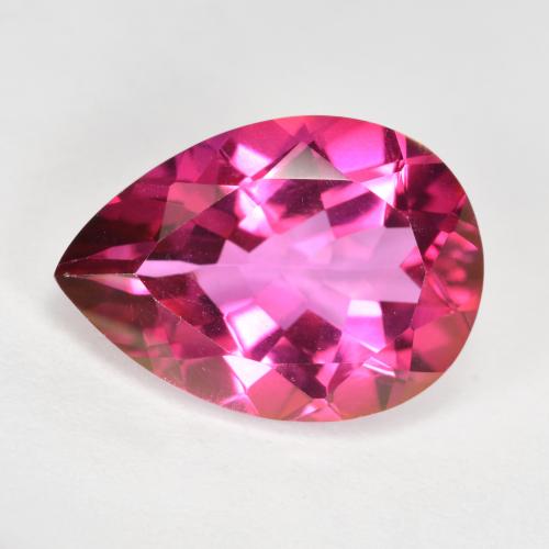 Dark Pink Mystic Topaz Gem - 6.2ct Pear Facet (ID: 488261)