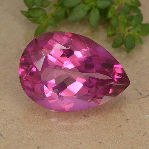 Deep Magenta Mystic Topaz Gem - 6.7ct Pear Facet (ID: 488264)