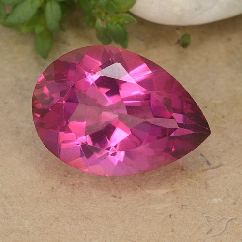 6.2 ct Pink Mystic Topaz, 14.1 x 10 mm Pear Cut From Brazil, Photo A