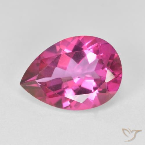 14,1 x 10mm Topazio mistico rosa Sfaccettatura a pera dal Brasile, peso di 6,13 ct, pietra preziosa naturale Rivestito in purezza VVS-VS, Topazio mistico 1pz - il colore è Rosa scuro, durezza Mohs di 8 - 8 adatto per gioielli da indossare ogni giorno, Photo A