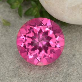 Medium-Dark Pink Mystik Topas Edelstein - 4.1ct Rund Facettenschliff (ID: 488378)